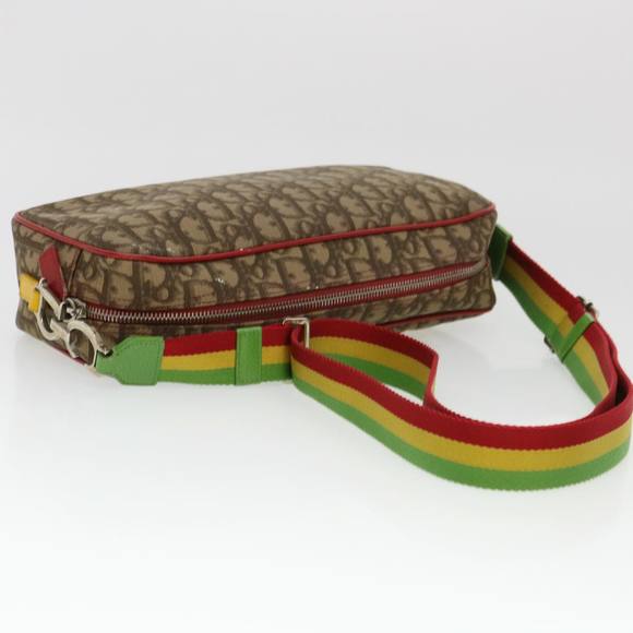 Christian Dior Trotter Canvas Shoulder Bag Rasta Color Brown Auth rd4643 - Picture 8 of 16